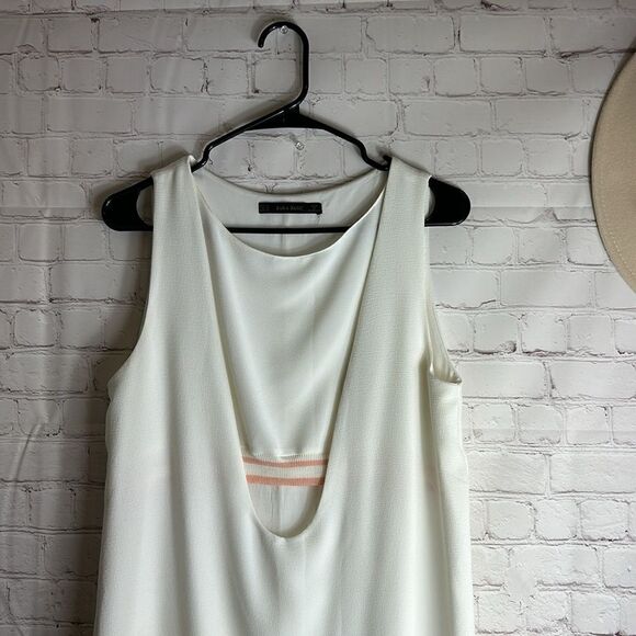 Zara size L off-white cut-out dress - Picture 4 of 6